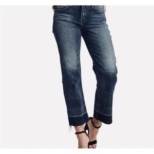 Silver Jeans Izzy Wide Leg Crop Dark Wash Cuff Pants W27 L 26